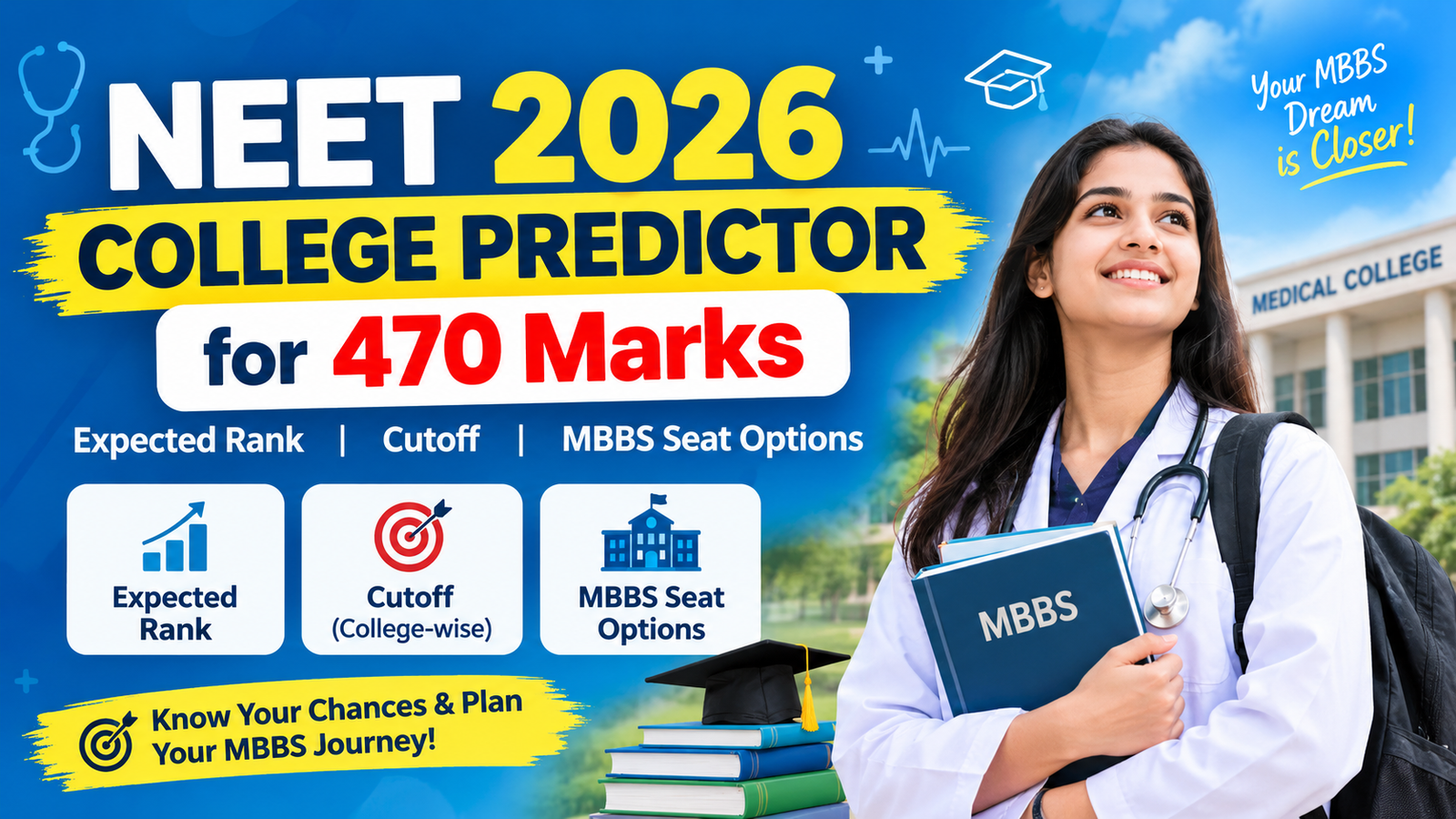 NEET 2026 university Predictor for 470 Marks: anticipated Rank, Cutoff & MBBS Seat